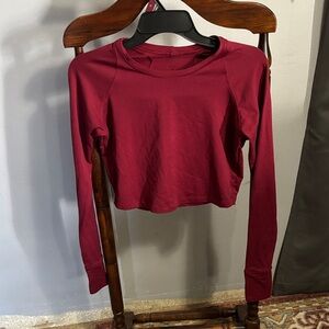 Fleo red Long Sleeve Crop Top
